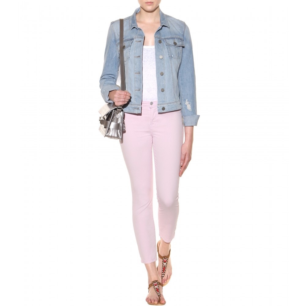 NWOT J Brand cropped rail pink pants - size 28